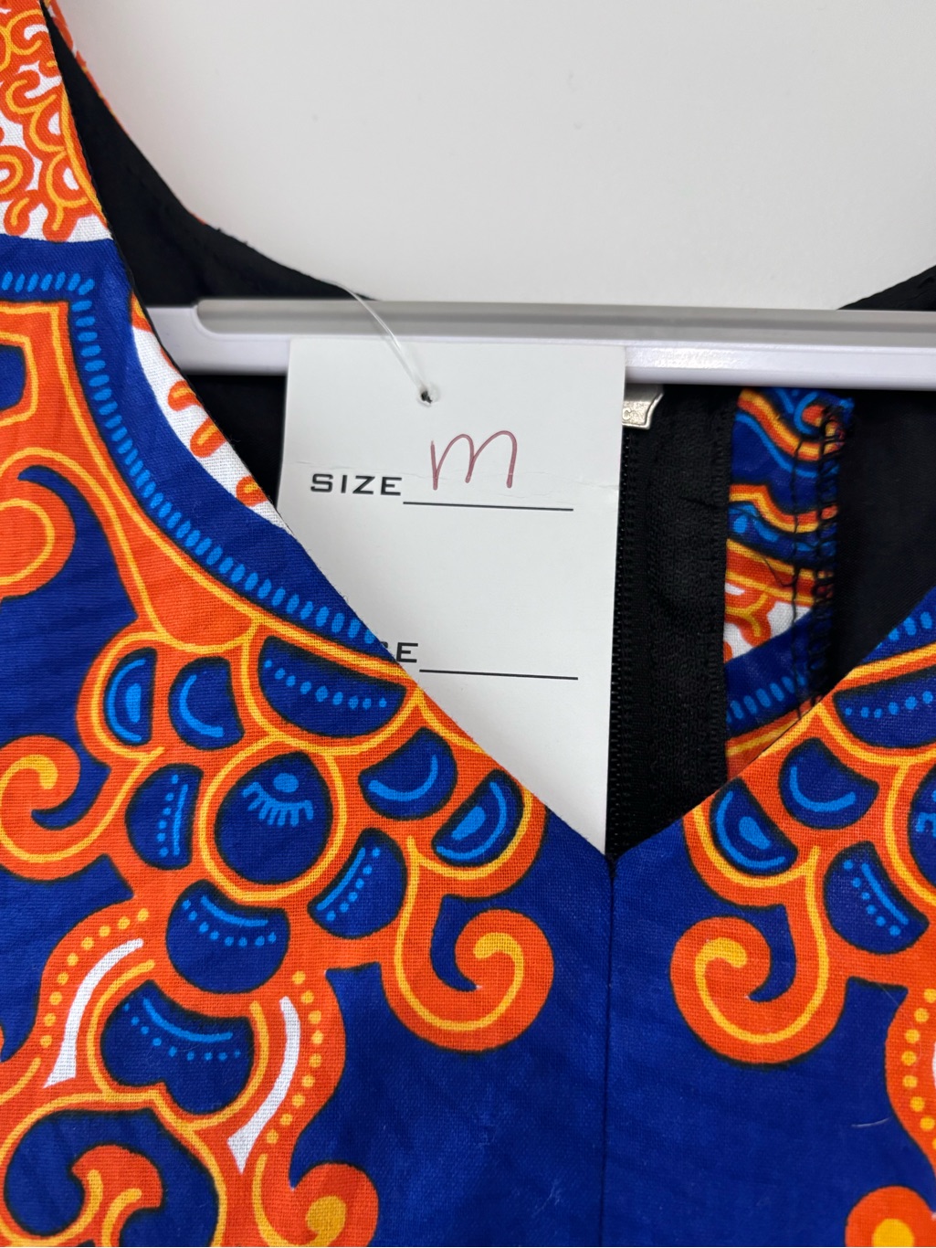 Women’s Ofuure “Victoria” Blue & Orange Printed Dress — image 4 of 8
